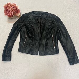 FRANK LYMAN Size M Faux Leather Moto Jacket